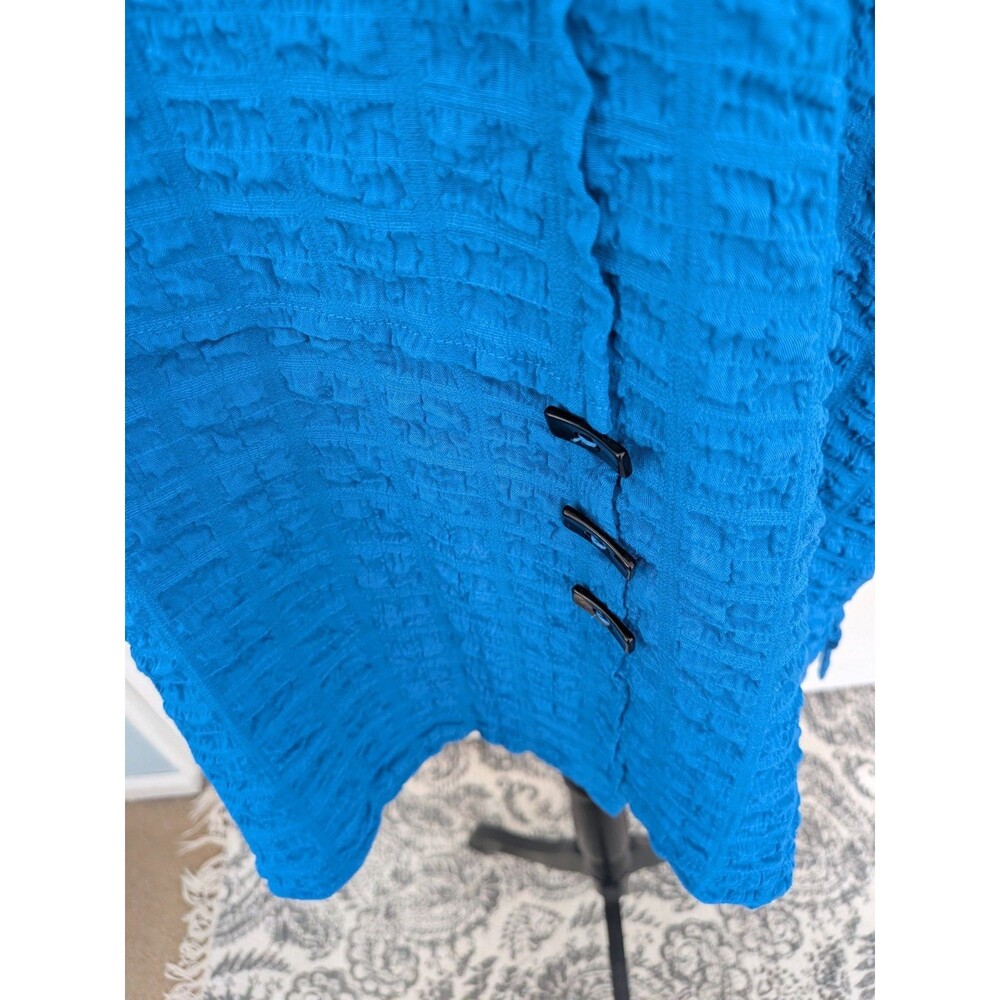 Ali Miles Tunic Women's 1X Blue Wearable Art Blouse Shirt Top Abstract Textured - Picture 2 of 11